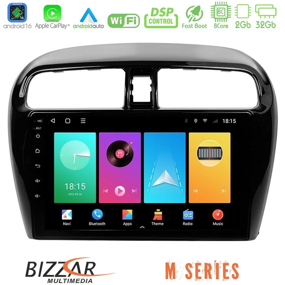 Bizzar M Series 8Core Android16 2+32GB  Mitsubishi Space Star 2013-2016 Navigation Multimedia Tablet 9"