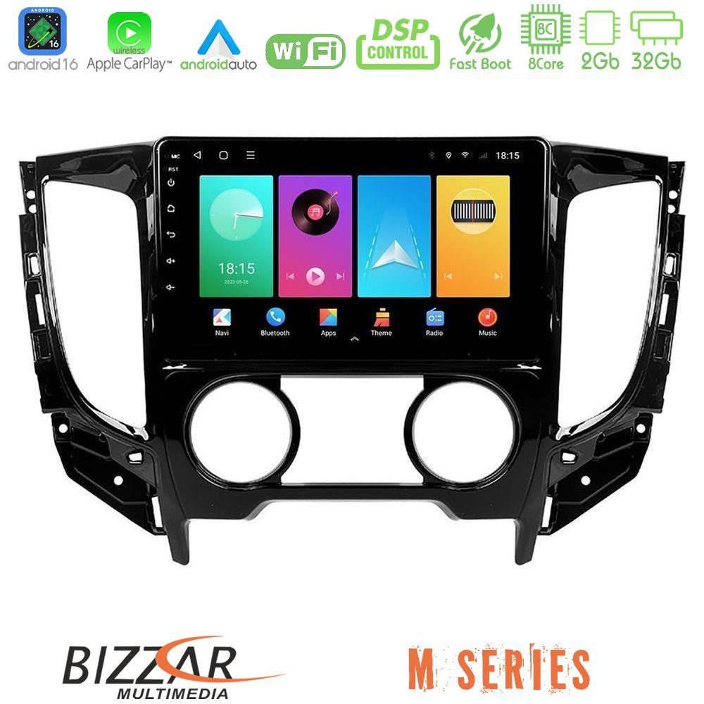Bizzar M Series 8Core Android16 2+32GB  Mitsubishi L200 2016-> amp; Fiat Fullback (Manual A/C) Navigation Multimedia Tablet 9"