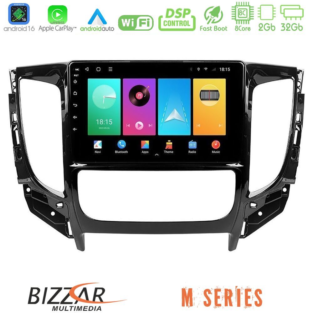 Bizzar M Series 8Core Android16 2+32GB  Mitsubishi L200 2016-> amp; Fiat Fullback (Auto A/C) Navigation Multimedia Tablet 9"