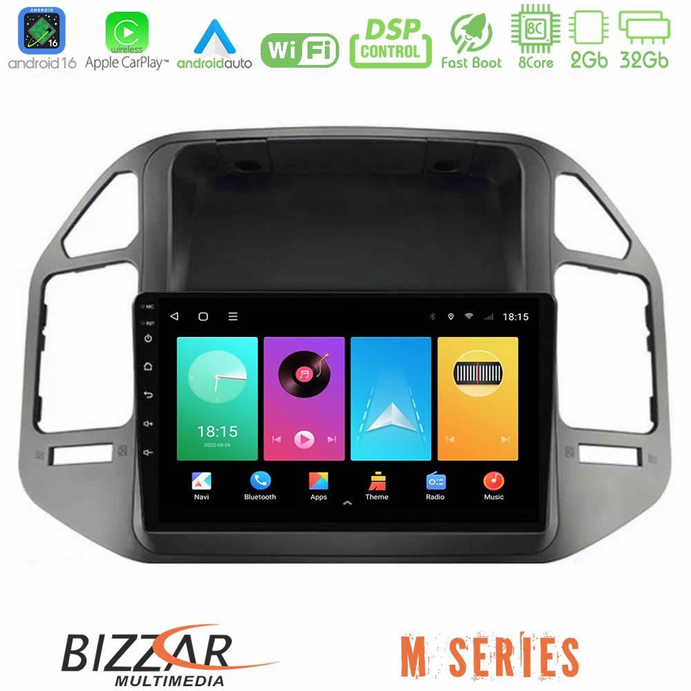Bizzar M Series 8Core Android16 2+32GB Mitsubishi Pajero 2002-2006 Navigation Multimedia Tablet 9"