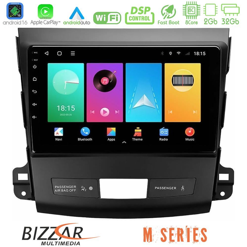 Bizzar M Series 8Core Android16 2+32GB  Mitsubishi Outlander/Citroen C-Crosser/Peugeot 4007 Navigation Multimedia Tablet 9"