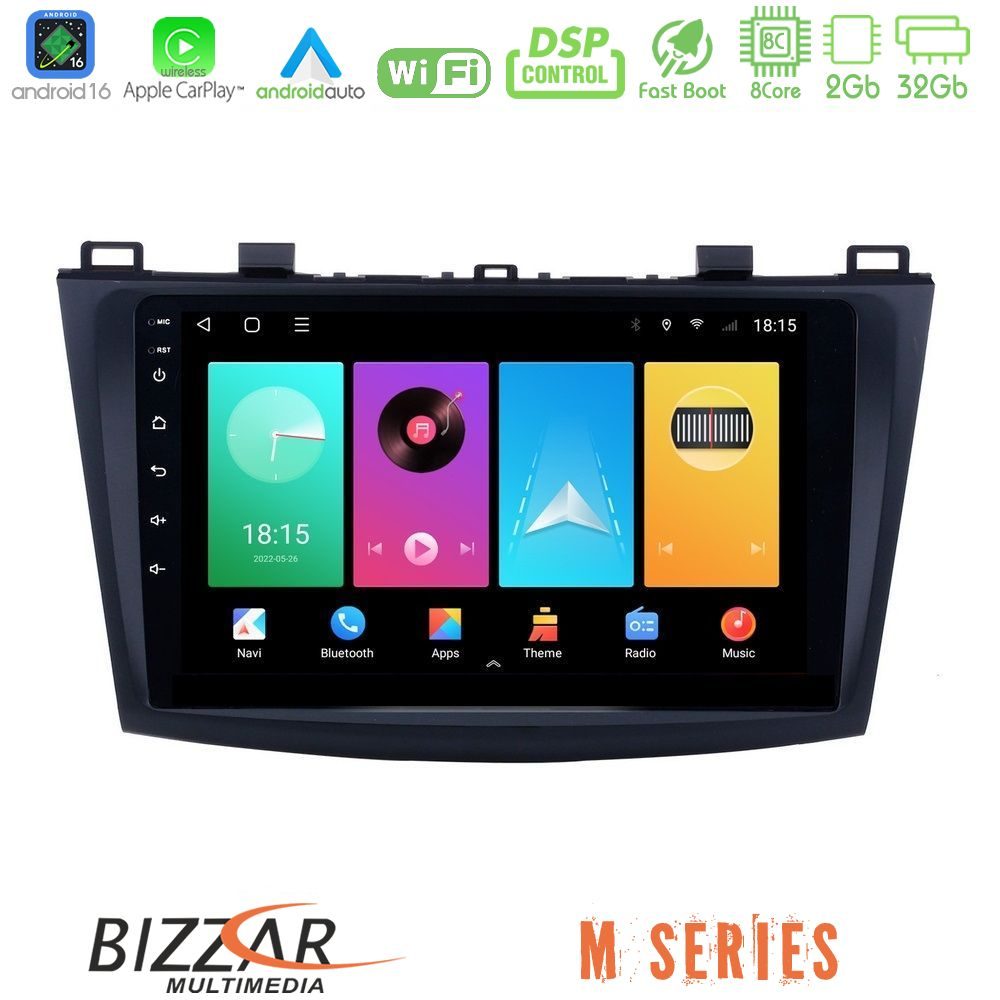 Bizzar M Series 8Core Android16 2+32GB Mazda 3 2009-2014 Navigation Multimedia Tablet 9"