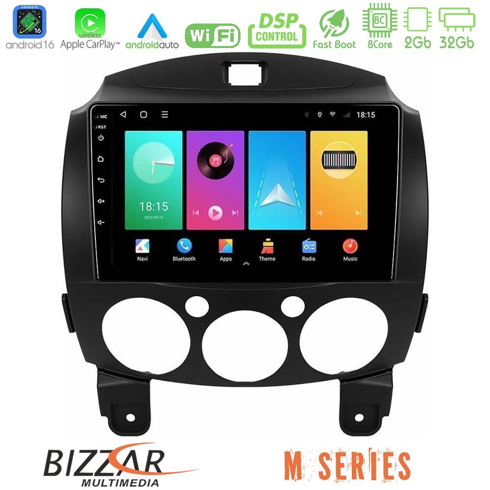 Bizzar M Series 8Core Android16 2+32GB Mazda 2 2008-2014 Navigation Multimedia Tablet 9"