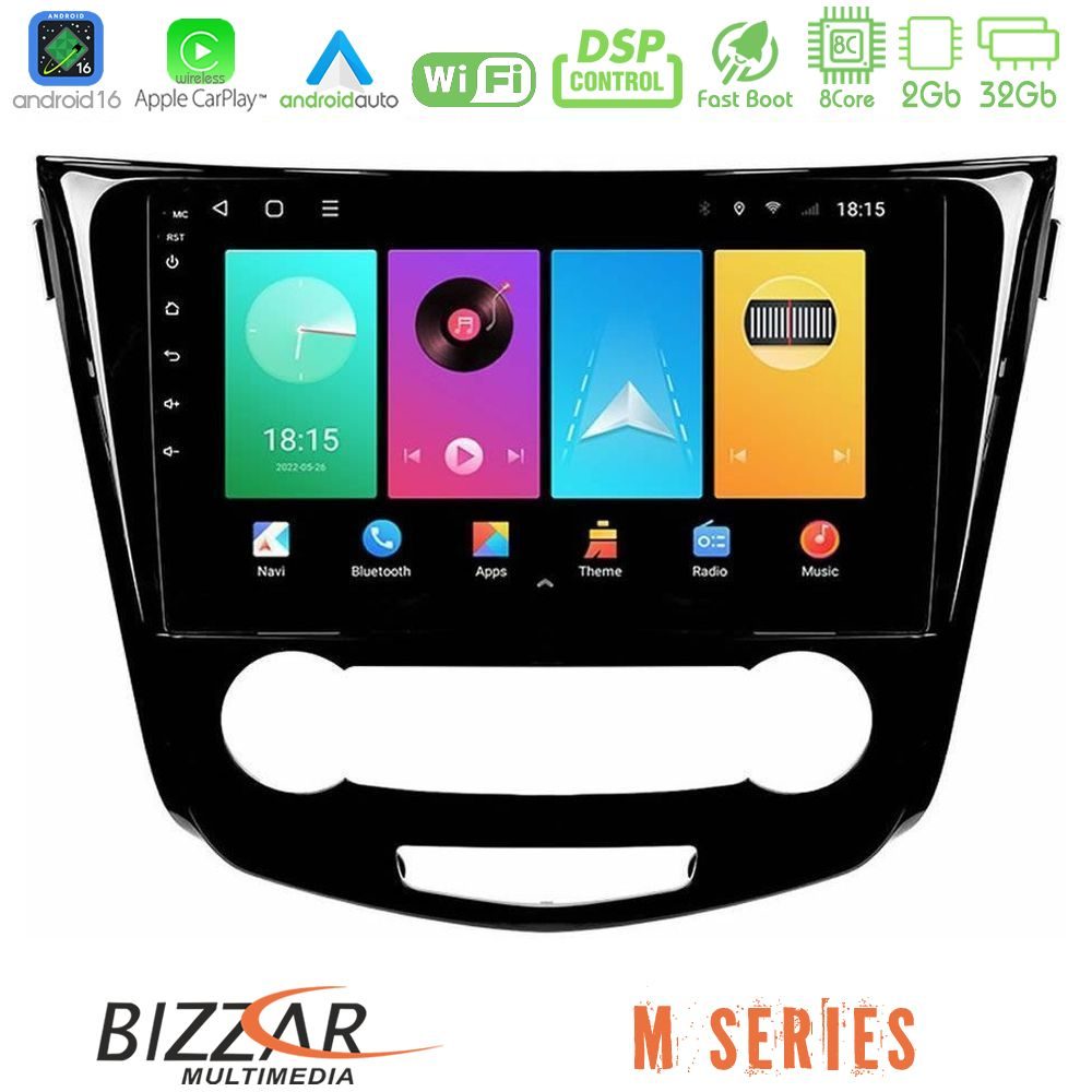 Bizzar M Series 8Core Android16 2+32GB Nissan Qashqai J11 (Manual A/C) Navigation Multimedia Tablet 10"