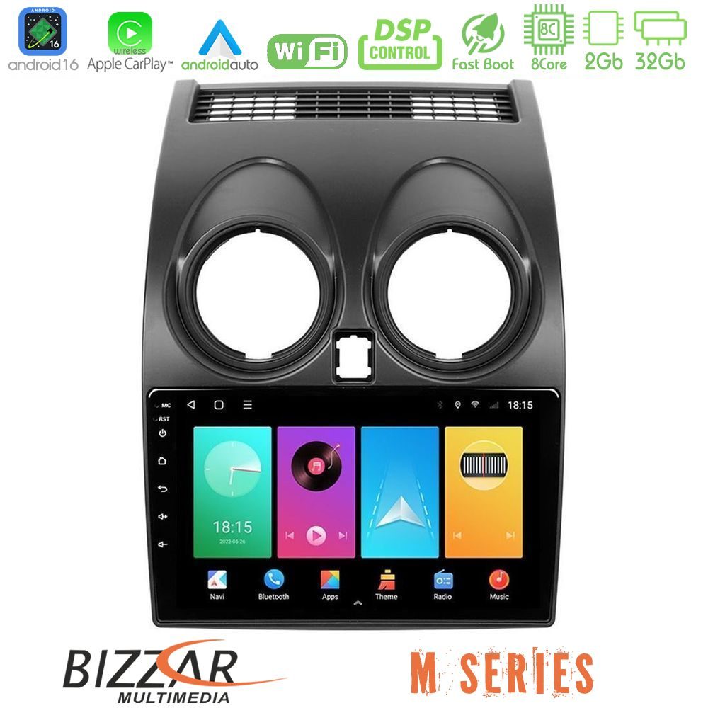 Bizzar M Series 8Core Android16 2+32GB  Nissan Qashqai J10 Navigation Multimedia Tablet 9"