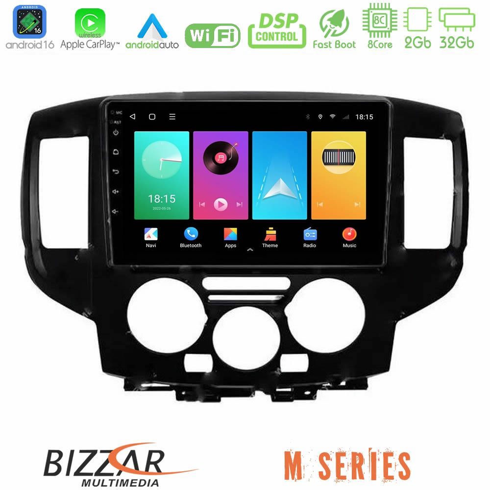 Bizzar M Series 8Core Android16 2+32GB  Nissan NV200 Navigation Multimedia Tablet 9"   (Μαύρο)