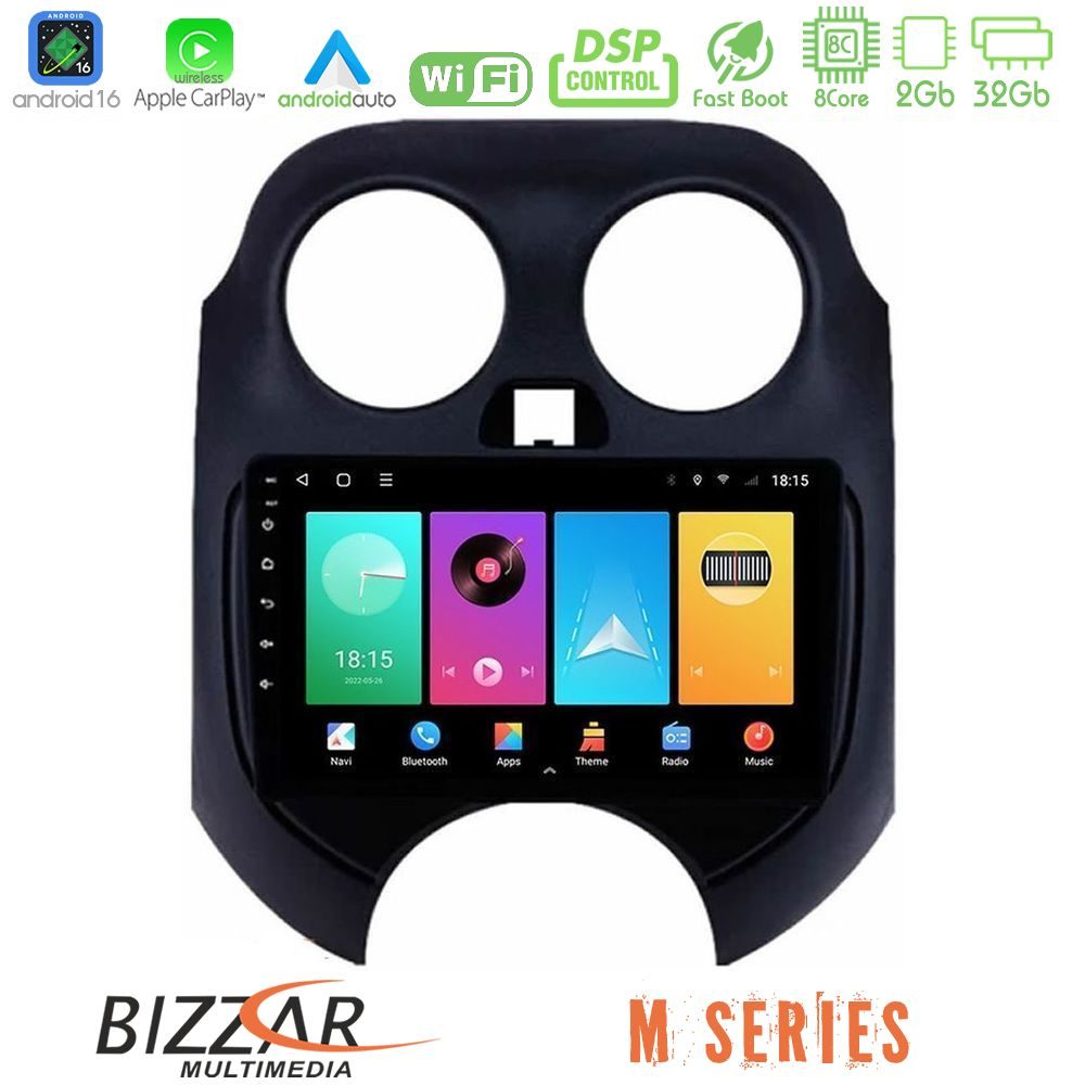 Bizzar M Series 8Core Android16 2+32GB  Nissan Micra 2011-2014 Navigation Multimedia Tablet 9"