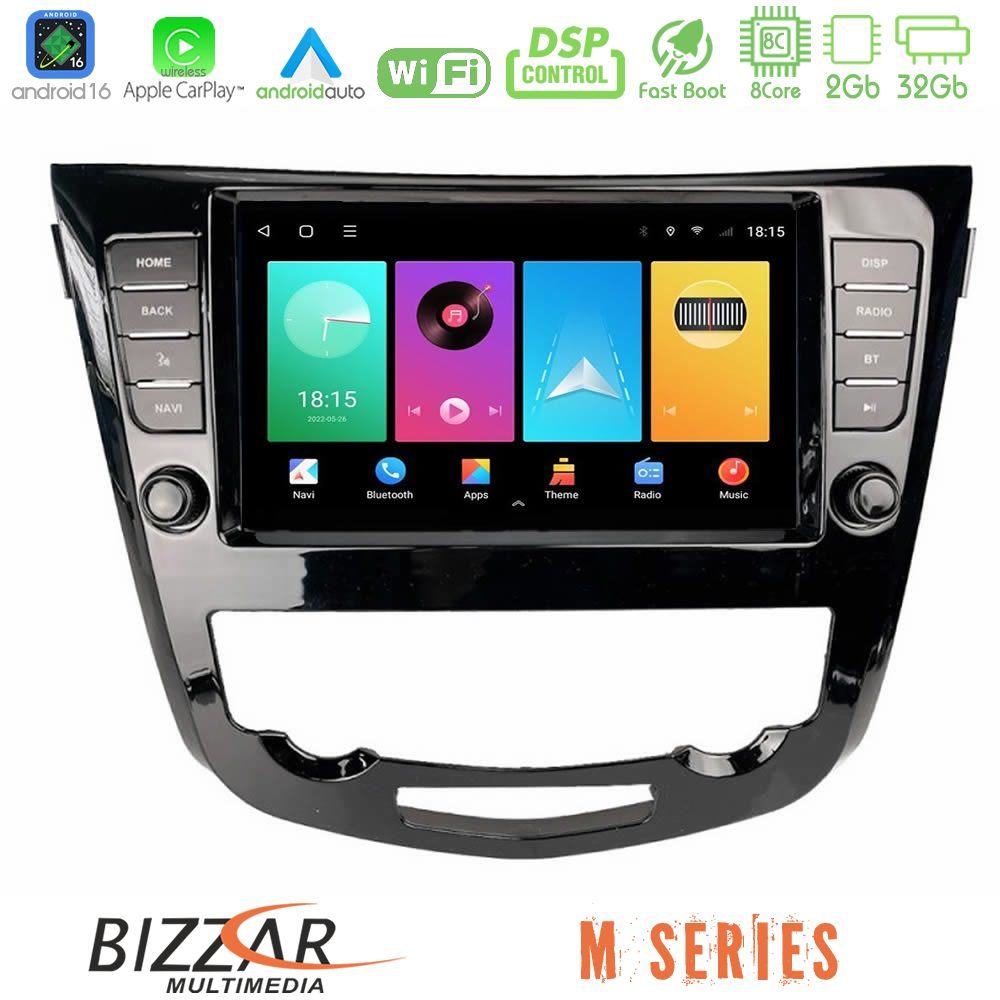 Bizzar M Series 8Core Android16 2+32GB Nissan Qashqai J11 / Nissan X-Trail Τ32 (AUTO A/C) Navigation Multimedia Tablet 9"