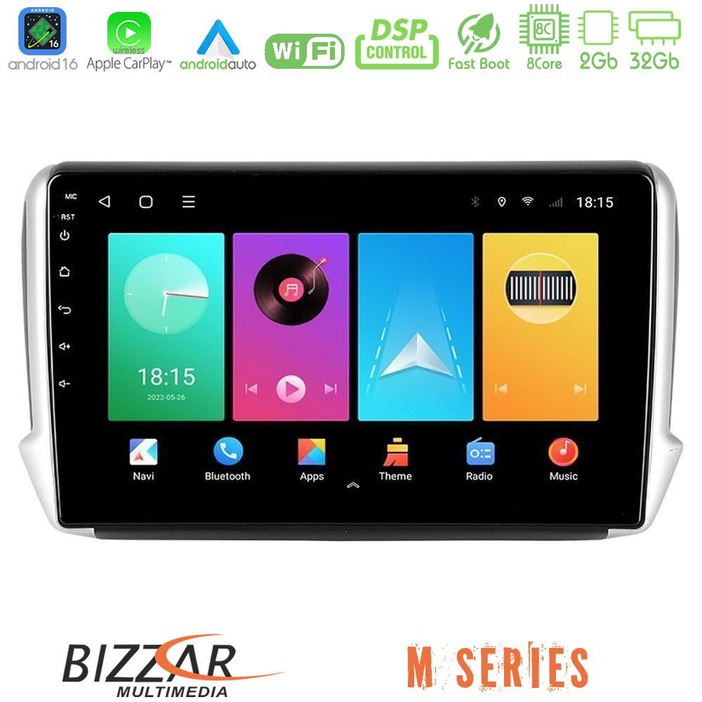 Bizzar M Series 8Core Android16 2+32GB Peugeot 208/2008 Navigation Multimedia Tablet 10"
