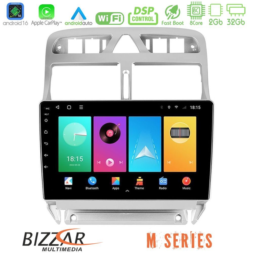 Bizzar M Series 8Core Android16 2+32GB Peugeot 307 2002-2008 Navigation Multimedia Tablet 9"