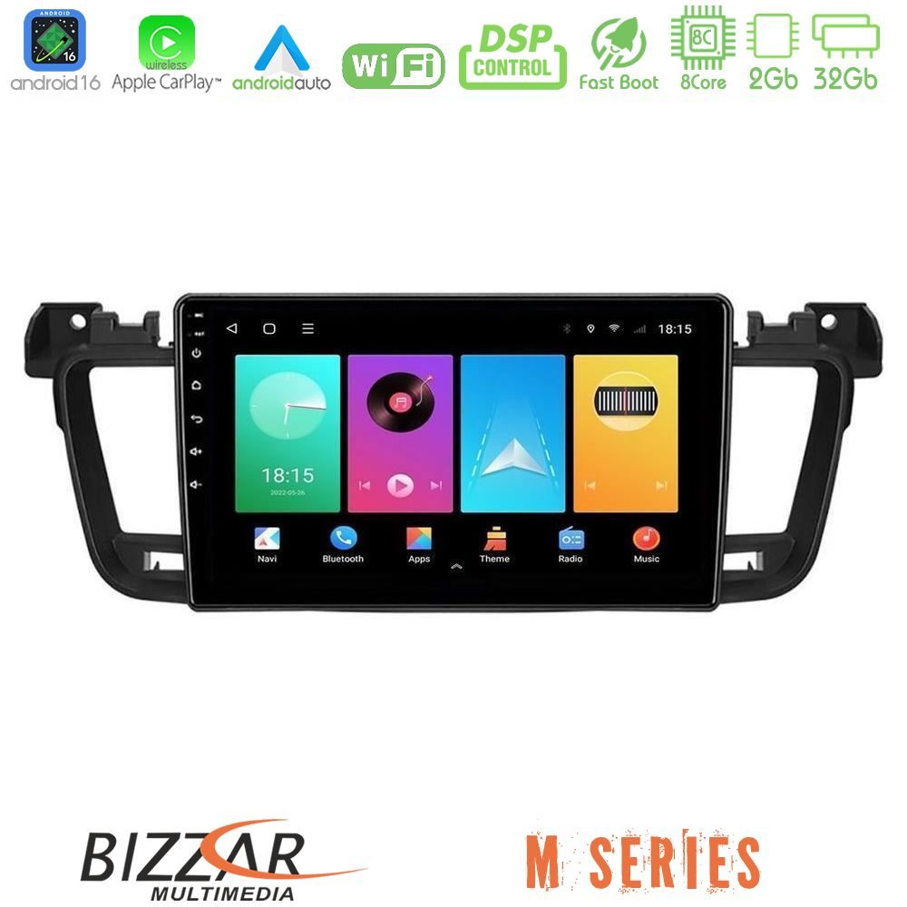 Bizzar M Series 8Core Android16 2+32GB Peugeot 508 2010-2018 Navigation Multimedia Tablet 9"