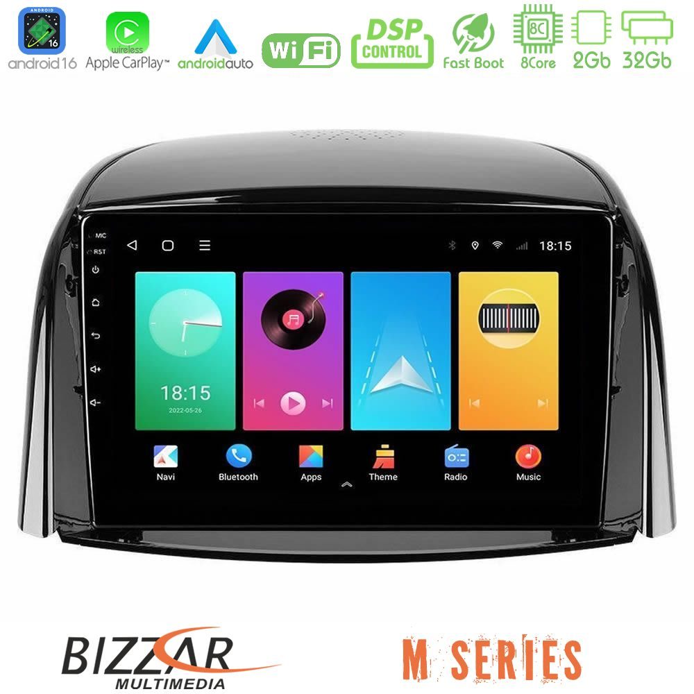 Bizzar M Series 8Core Android16 2+32GB  Renault Koleos 2007-2015 Navigation Multimedia Tablet 9"
