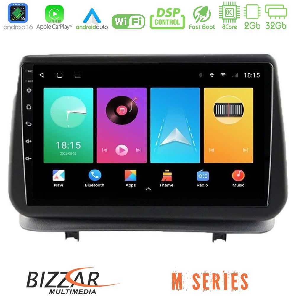 Bizzar M Series 8Core Android16 2+32GB Renault Clio 2005-2012 Navigation Multimedia Tablet 9"