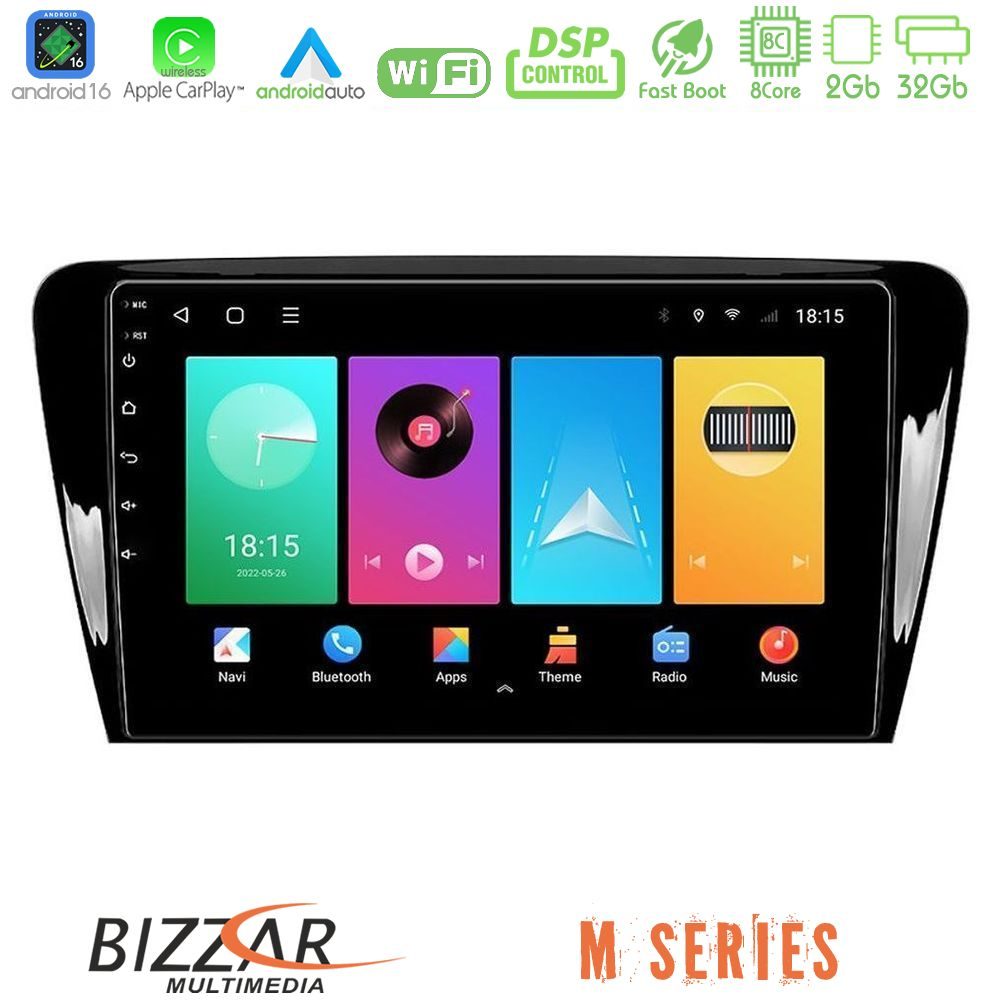 Bizzar M Series 8Core Android16 2+32GB Skoda Octavia 7 Navigation Multimedia Tablet 10"