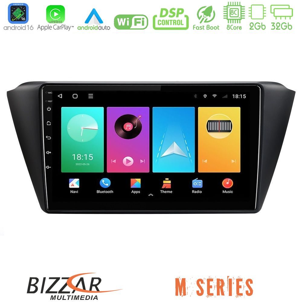 Bizzar M Series 8Core Android16 2+32GB  Skoda Fabia 2015-2021 Navigation Multimedia Tablet 9"