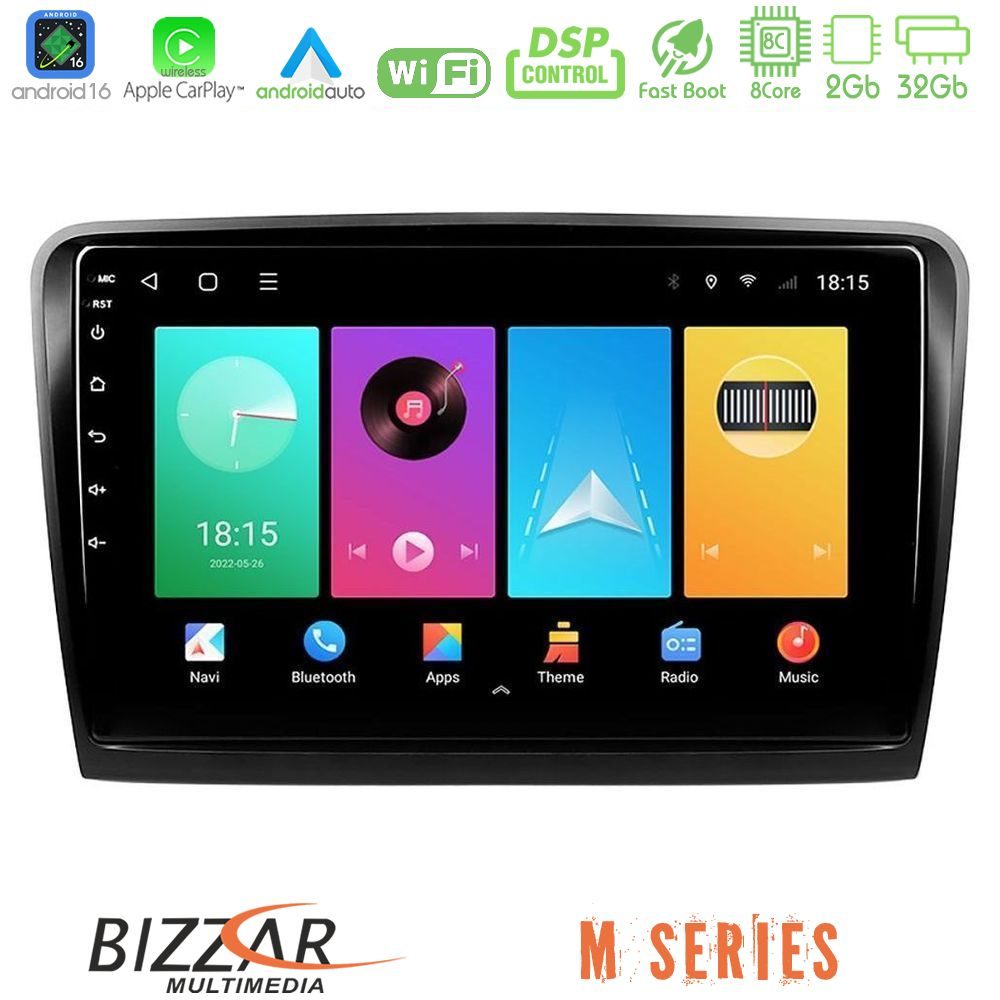 Bizzar M Series 8Core Android16 2+32GB Skoda Superb 2008-2015 Navigation Multimedia Tablet 10"