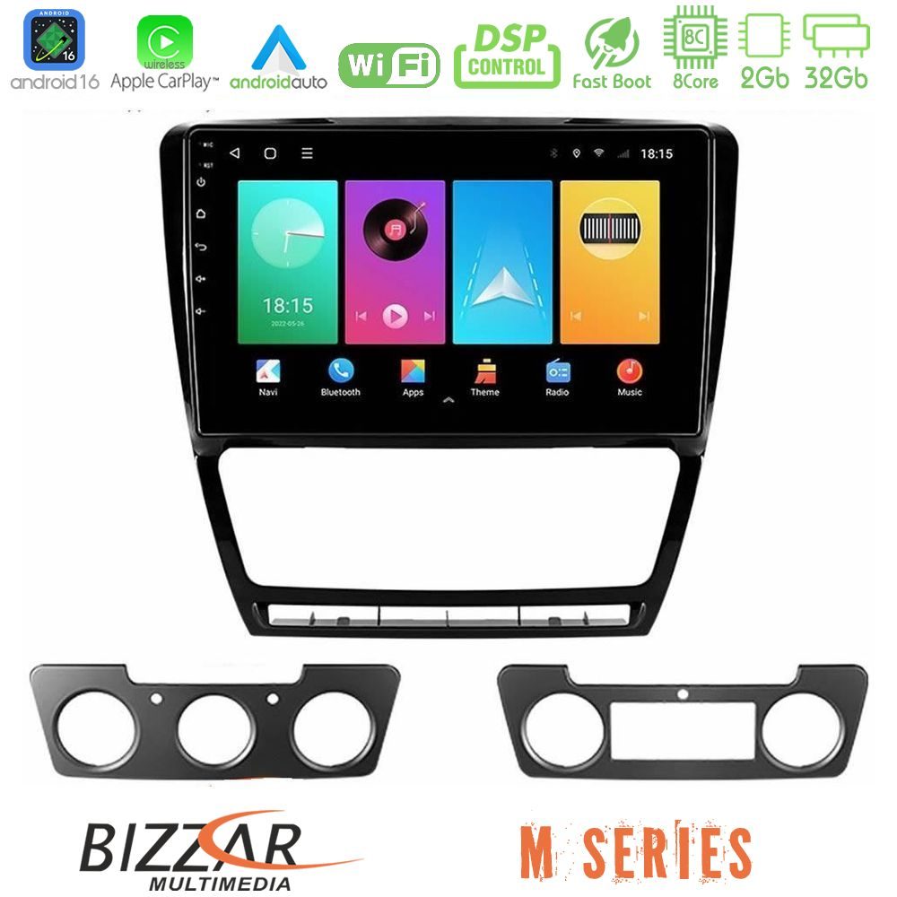 Bizzar M Series 8Core Android16 2+32GB Skoda Octavia 5 Navigation Multimedia Tablet 10"