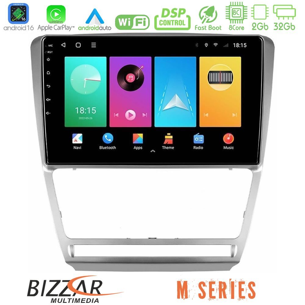 Bizzar M Series 8Core Android16 2+32GB Skoda Octavia 5 Navigation Multimedia Tablet 10"