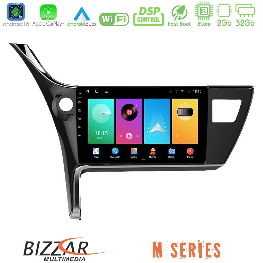 Bizzar M Series 8Core Android16 2+32GB Toyota Corolla 2017-2018 Navigation Multimedia Tablet 10"