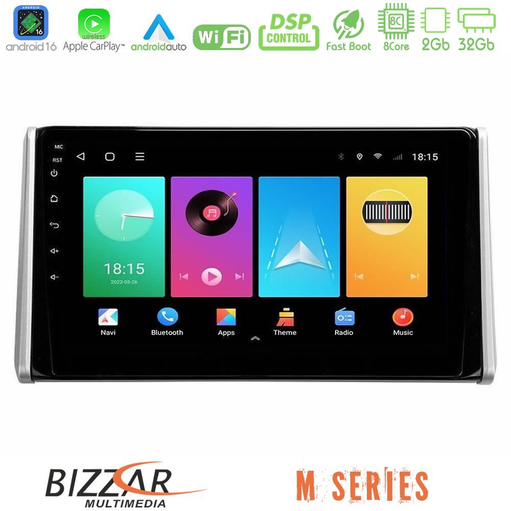 Bizzar M Series 8Core Android16 2+32GB Toyota RAV4 2019-2023 Navigation Multimedia Tablet 10"