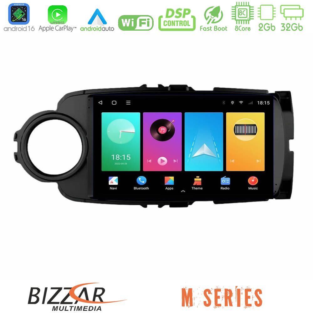 Bizzar M Series 8Core Android16 2+32GB Toyota Yaris Navigation Multimedia Tablet 9" (Μαύρο Χρώμα)