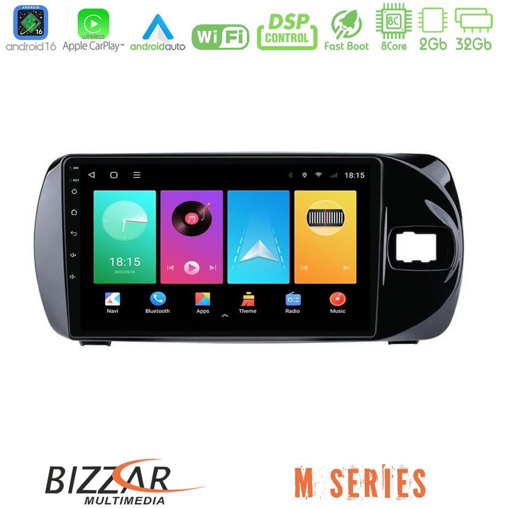 Bizzar M Series 8Core Android16 2+32GB Toyota Yaris (Vitz) 2015-2020 RHD Navigation Multimedia Tablet 9"