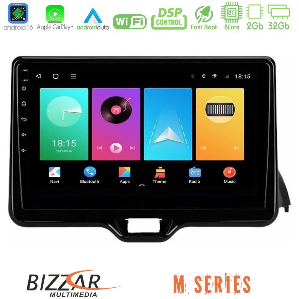 Bizzar M Series 8Core Android16 2+32GB Toyota Yaris 2020-> Navigation Multimedia Tablet 10"