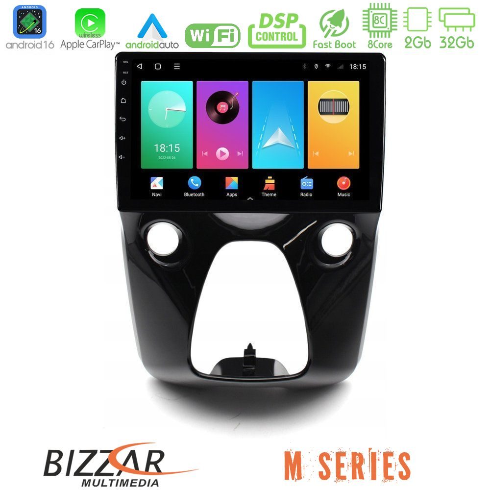 Bizzar M Series 8Core Android16 2+32GB  Toyota Aygo | Citroen C1 | Peugeot 108 Navigation Multimedia 10"