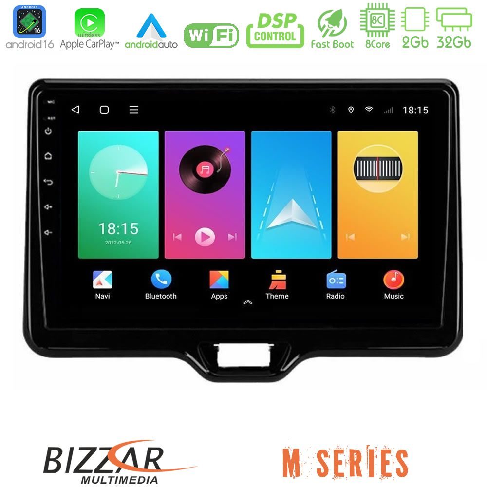 Bizzar M Series 8Core Android16 2+32GB Toyota Yaris Cross RHD 2020-> (Low Version) Navigation Multimedia Tablet 9"