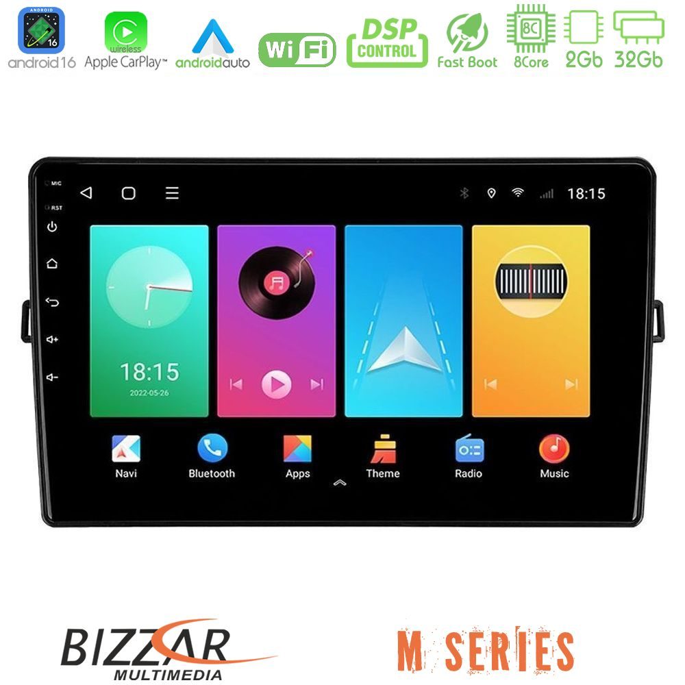 Bizzar M Series 8Core Android16 2+32GB Toyota Auris Navigation Multimedia Tablet 10"