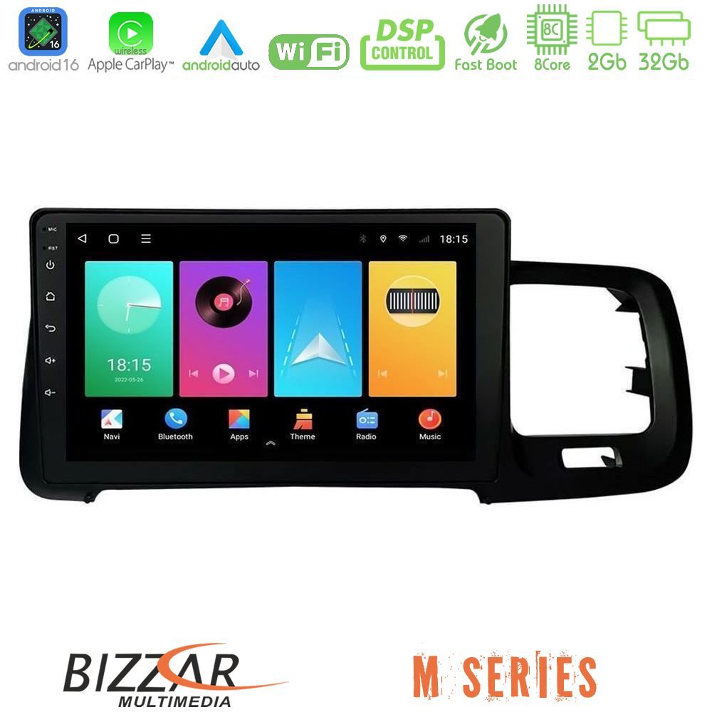 Bizzar M Series 8Core Android16 2+32GB Volvo S60 2010-2018 Navigation Multimedia Tablet 9"