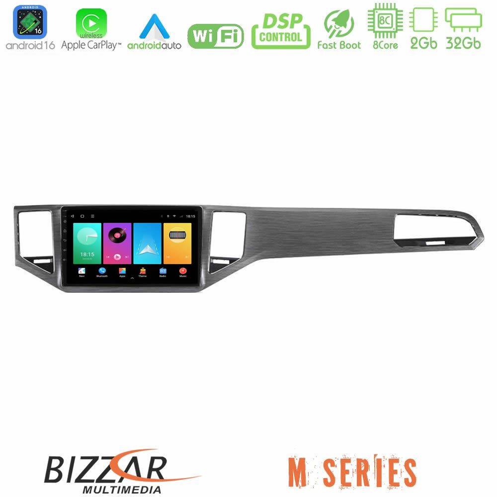 Bizzar M Series 8Core Android16 2+32GB VW Sportsvan 2014-2020 Navigation Multimedia Tablet 9" (Silver/Grey Color)