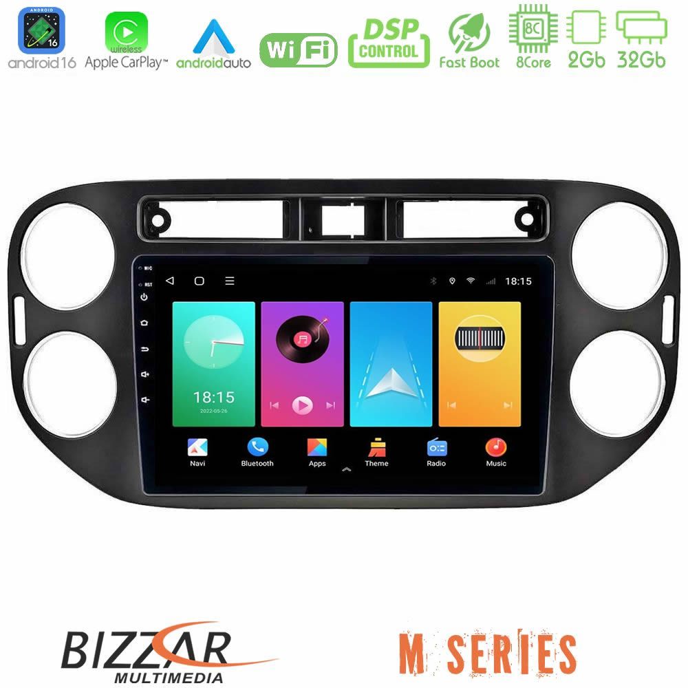 Bizzar M Series 8Core Android16 2+32GB VW Tiguan Navigation Multimedia Tablet 9" (23mm alarm button)