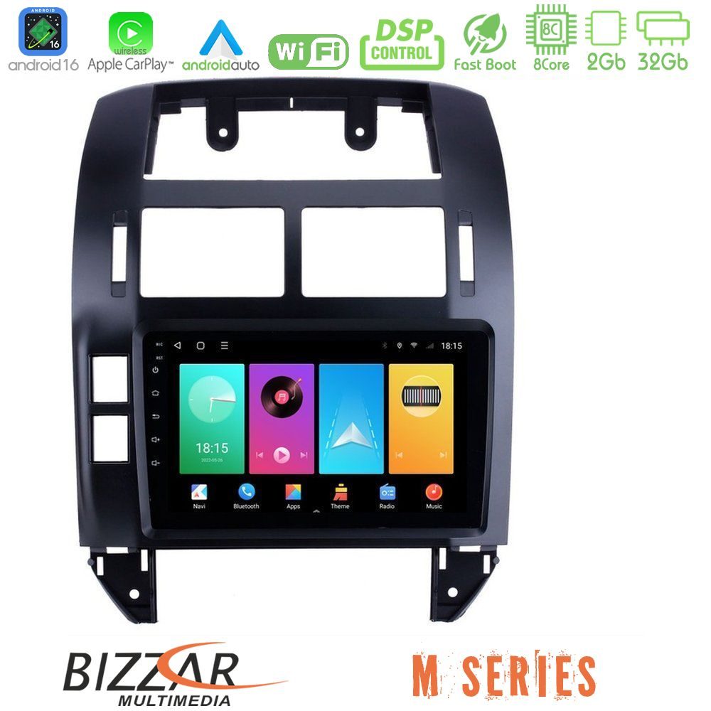 Bizzar M Series 8Core Android16 2+32GB VW Polo 2002-2009 Navigation Multimedia Tablet 9"