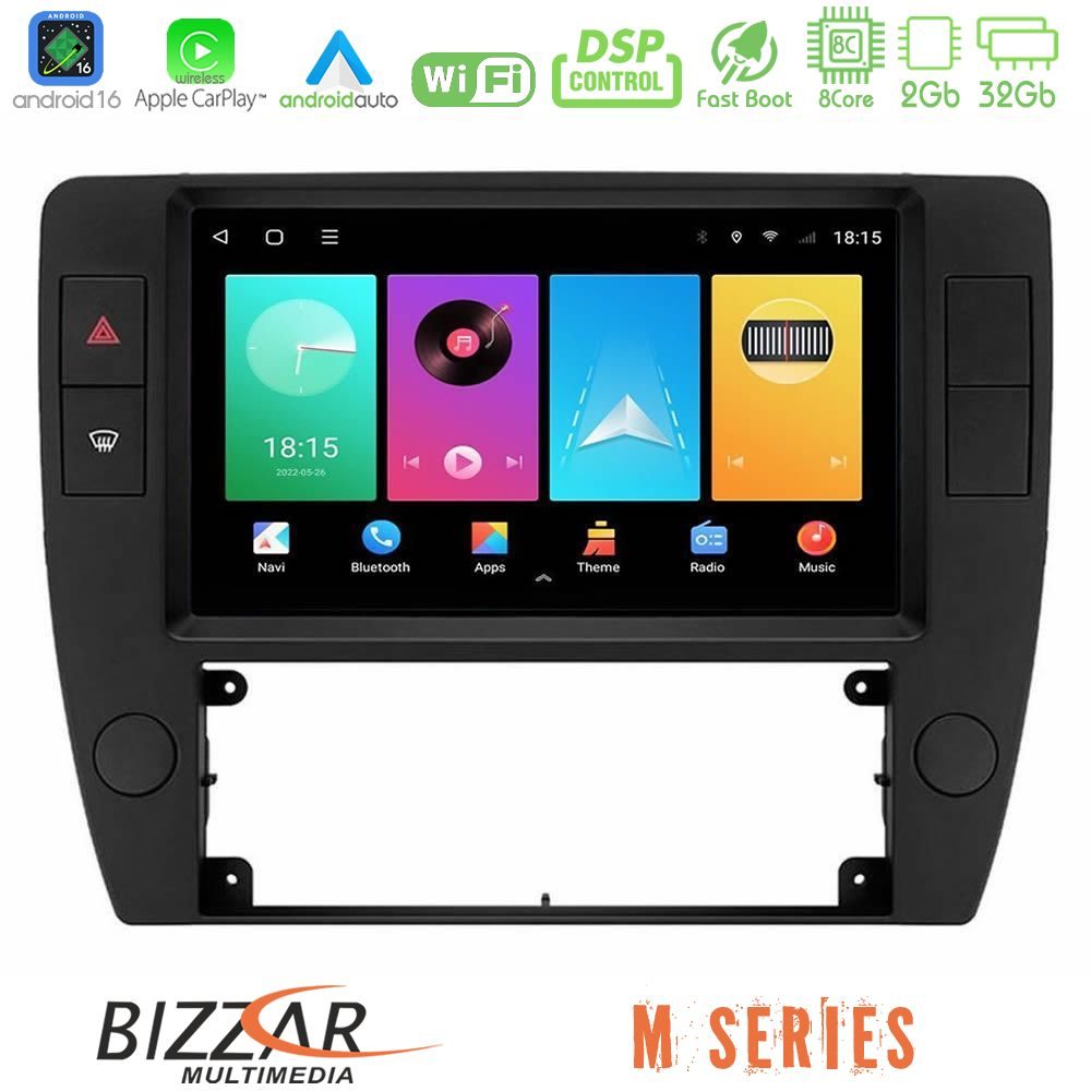 Bizzar M Series 8Core Android16 2+32GB VW Passat B5 2001-2005 Navigation Multimedia Tablet 9"
