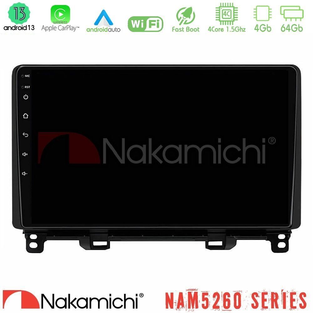 Nakamichi NAM5260 Series 4Core Android13 4+64GB Honda Jazz RHD 2021-2025 Navigation Multimedia Tablet 10" Με Carplay & Android Auto