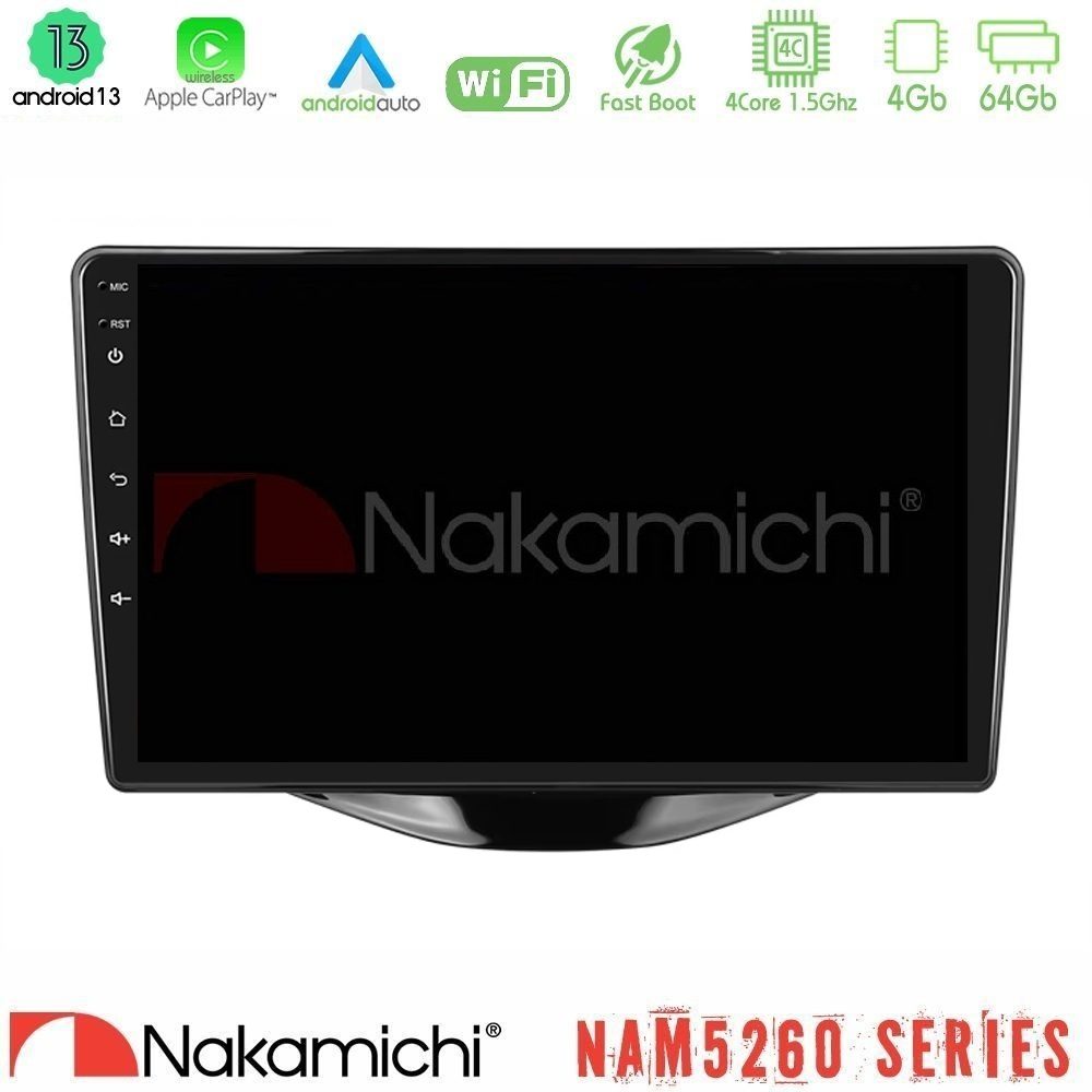 Nakamichi NAM5260 Series 4Core Android13 4+64GB Toyota Aygo | Citroen C1 | Peugeot 108 Navigation Multimedia Tablet 9" Με Carplay & Android Auto