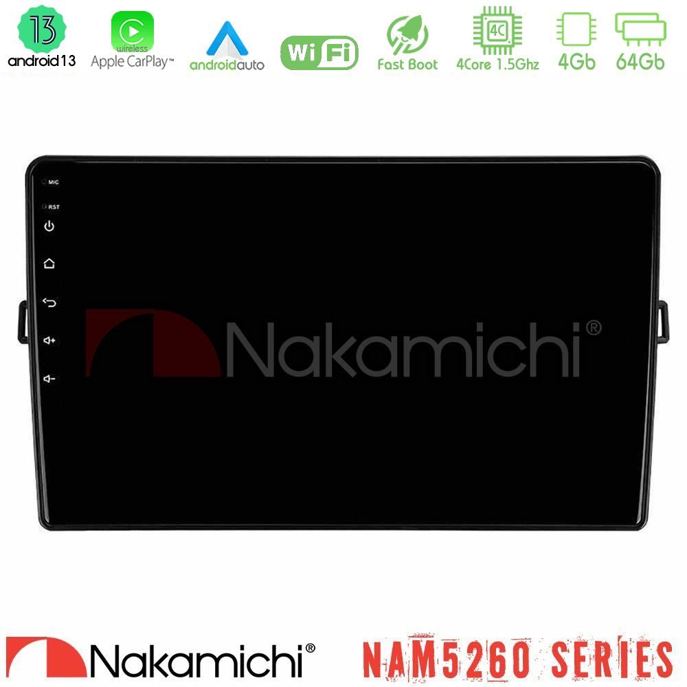 Nakamichi NAM5260 Series 4Core Android13 4+64GB Toyota Auris Navigation Multimedia Tablet 10" Με Carplay & Android Auto