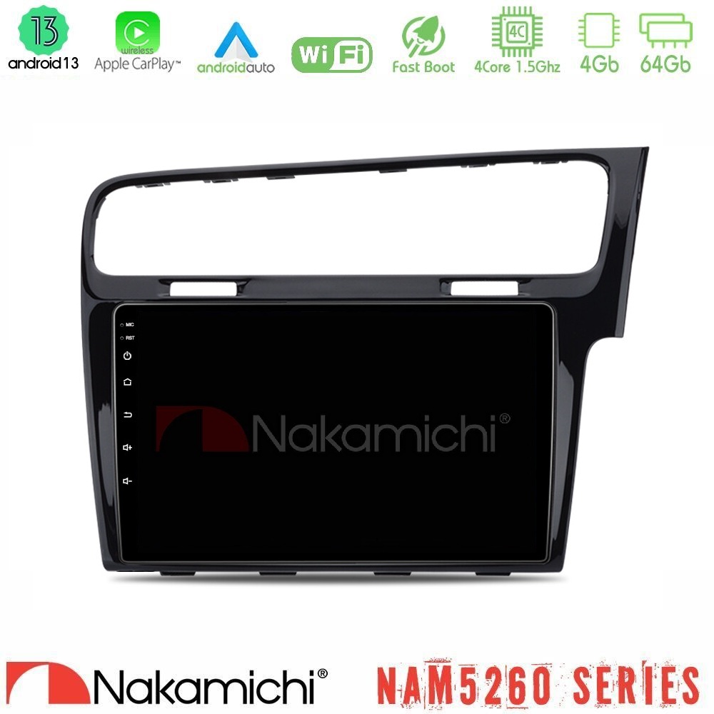 Nakamichi NAM5260 Series 4Core Android13 4+64GB VW GOLF 7 RHD Navigation Multimedia Tablet 10" Με Carplay & Android Auto