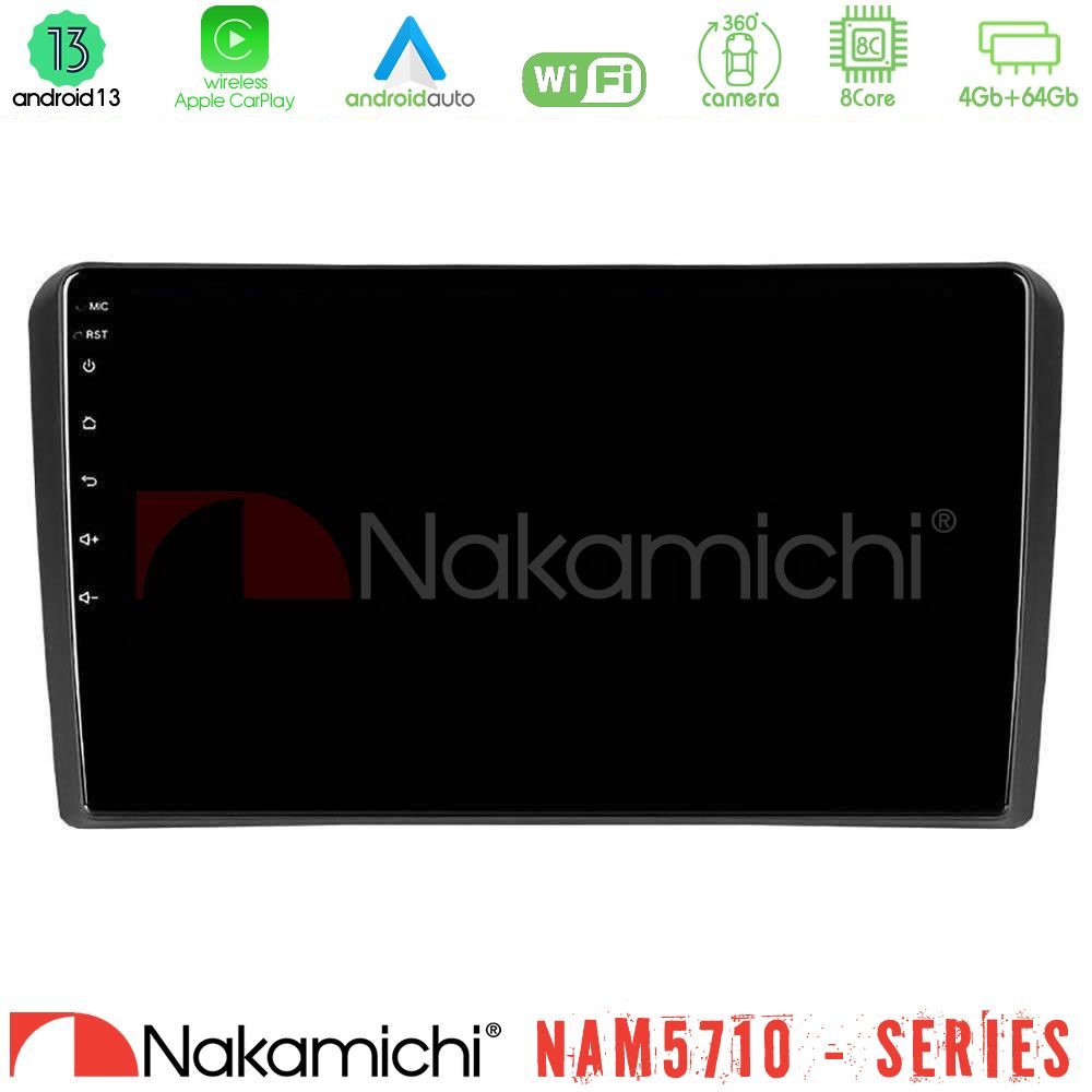 Nakamichi NAM5710 Series 8Core Android13 4+64GB Audi A3 8P Navigation Multimedia Tablet 9"