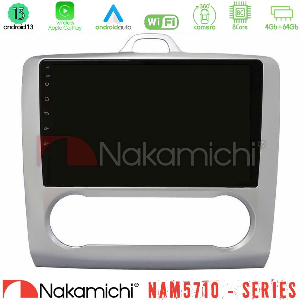 Nakamichi NAM5710 Series 8Core Android13 4+64GB Ford Focus Auto AC Navigation Multimedia Tablet 9"