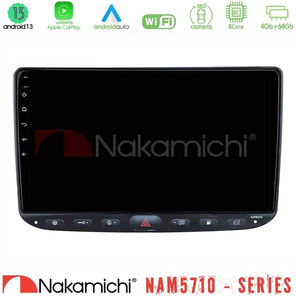 Nakamichi NAM5710 Series 8Core Android13 4+64GB Fiat Punto/ Evo Navigation Multimedia Tablet 9"