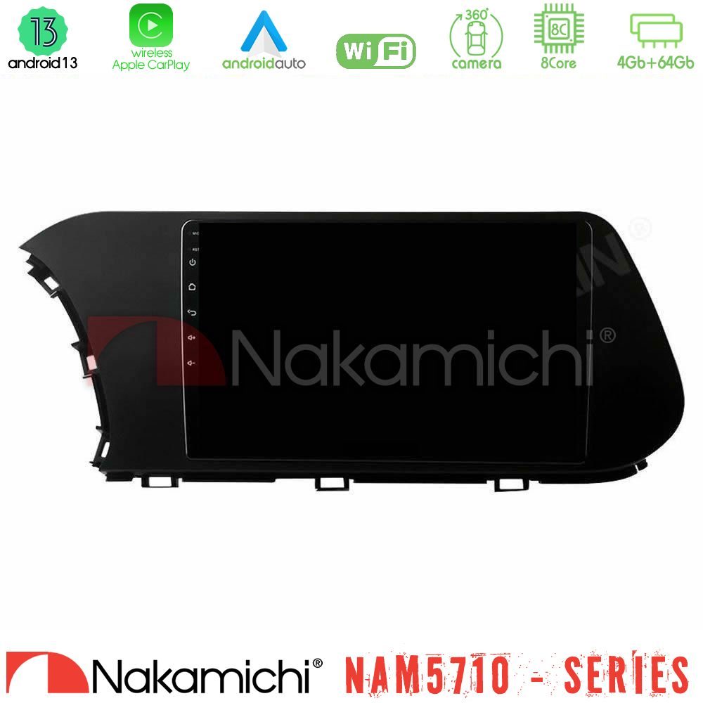 Nakamichi NAM5710 Series 8Core Android13 4+64GB Hyundai i20 2021-2023 Navigation Multimedia Tablet 10"