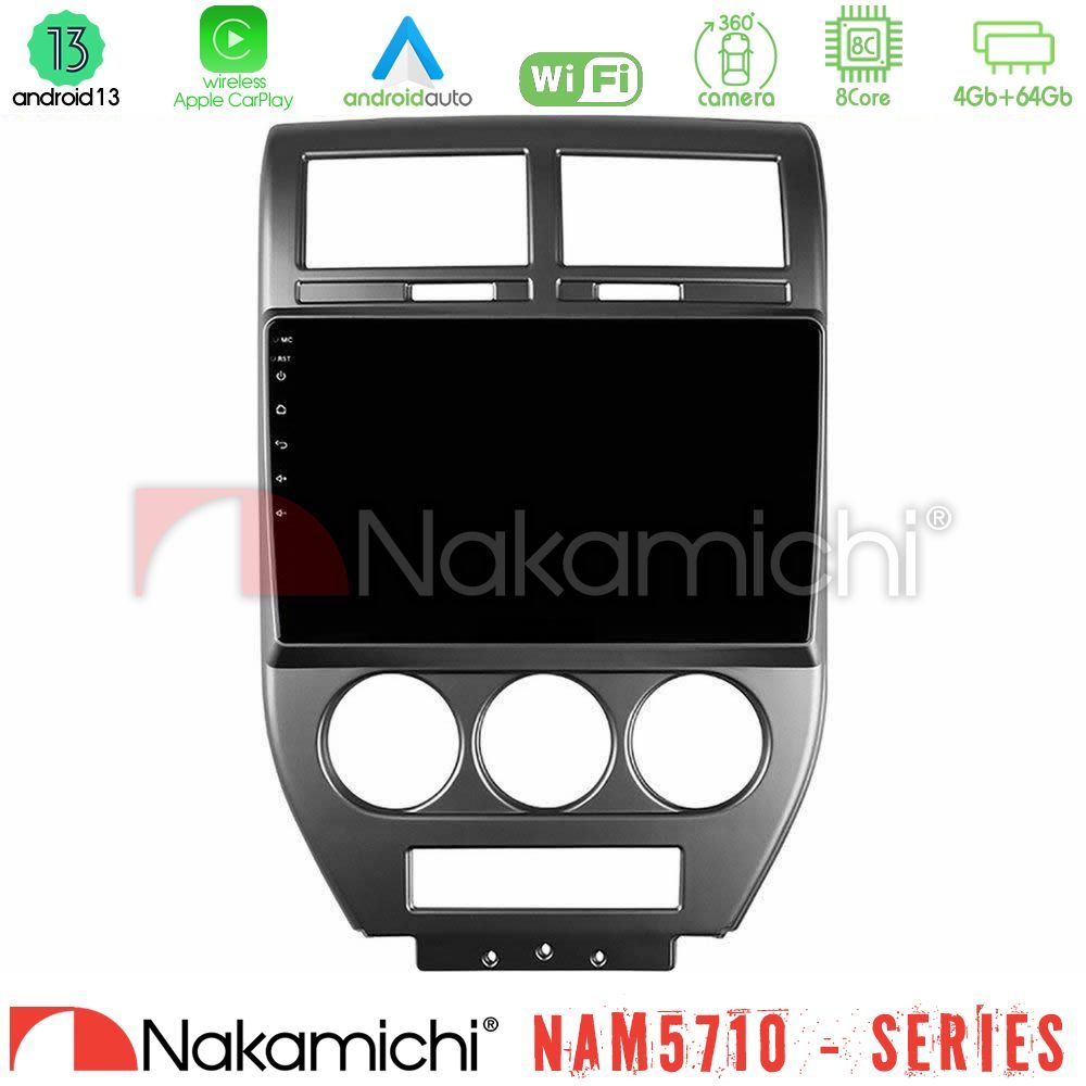 Nakamichi NAM5710 Series 8Core Android13 4+64GB Jeep Compass/Patriot 2007-2008 Navigation Multimedia Tablet 10"