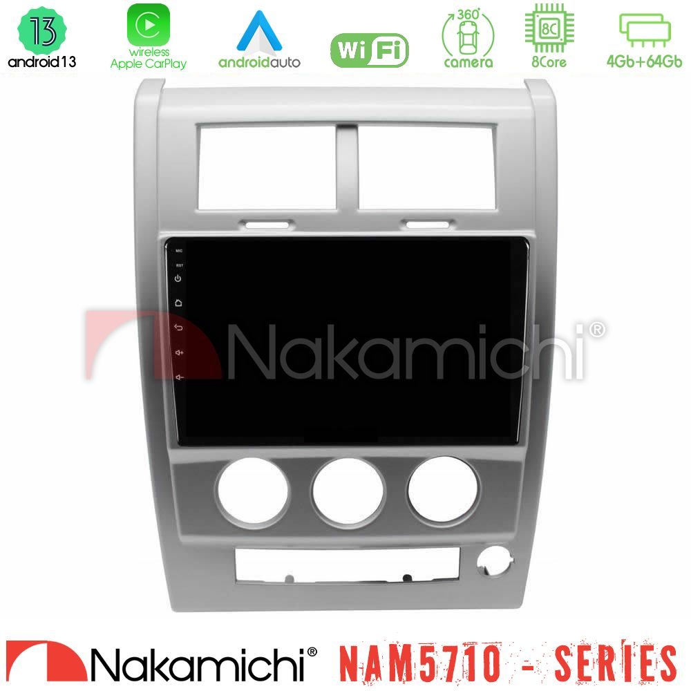 Nakamichi NAM5710 Series 8Core Android13 4+64GB Jeep Cherokee (KK) 2008-2012 Navigation Multimedia Tablet 10"