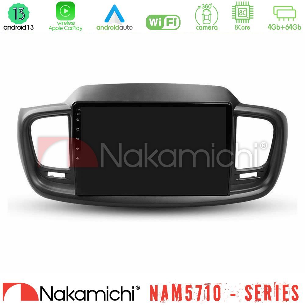 Nakamichi NAM5710 Series 8Core Android13 4+64GB Kia Sorento 2018-2021 Navigation Multimedia Tablet 9"