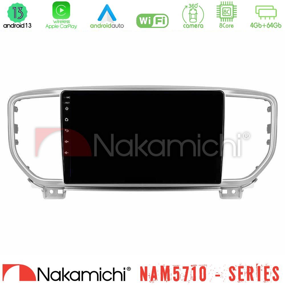 Nakamichi NAM5710 Series 8Core Android13 4+64GB Kia Sportage 2018-2021 Navigation Multimedia Tablet 9"