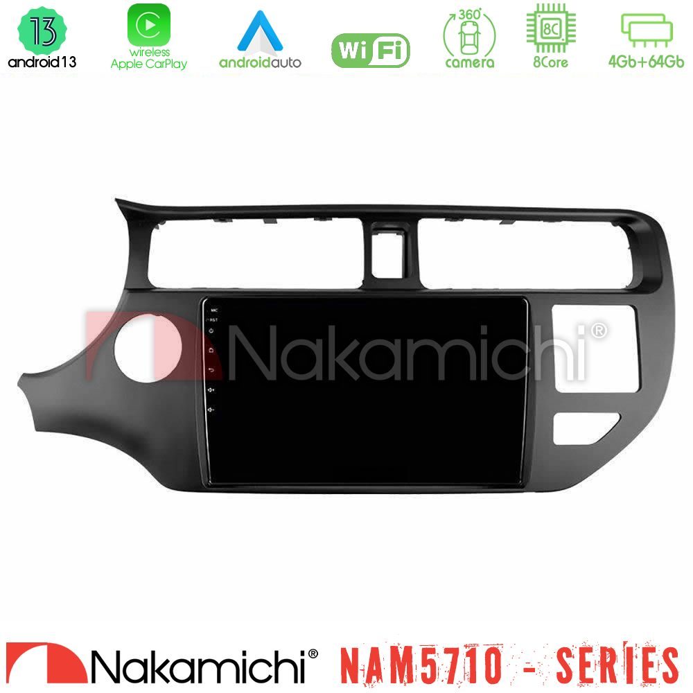 Nakamichi NAM5710 Series 8Core Android13 4+64GB Kia Rio 2011-2015 Navigation Multimedia Tablet 9"
