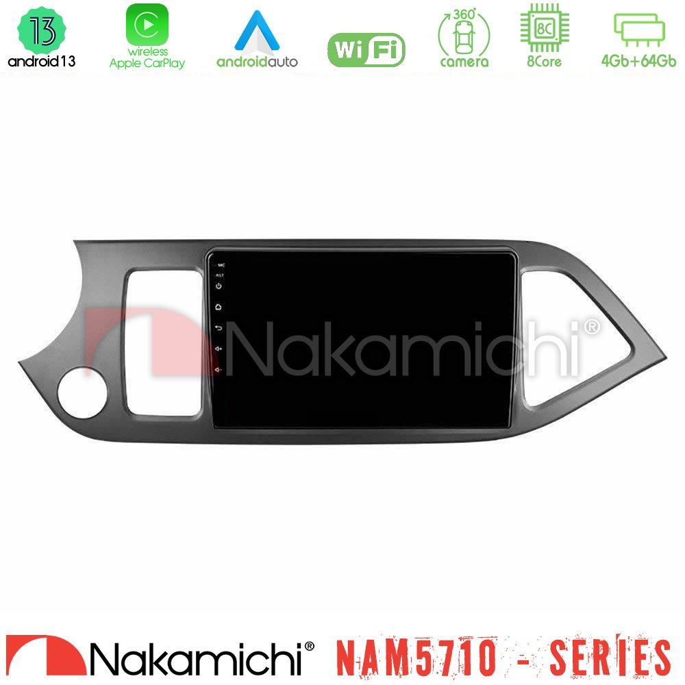 Nakamichi NAM5710 Series 8Core Android13 4+64GB Kia Picanto Navigation Multimedia Tablet 9"