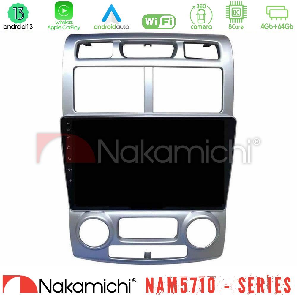 Nakamichi NAM5710 Series 8Core Android13 4+64GB Kia Sportage 2005-2008 Navigation Multimedia Tablet 9""